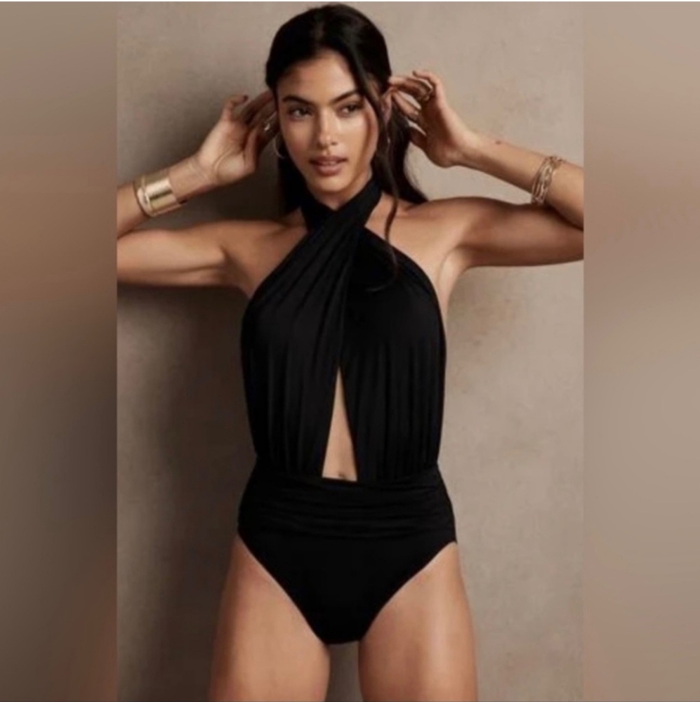 NWT Banana Republic Twisted Knot Convertible Remake One Piece Swimsuit Size XL
